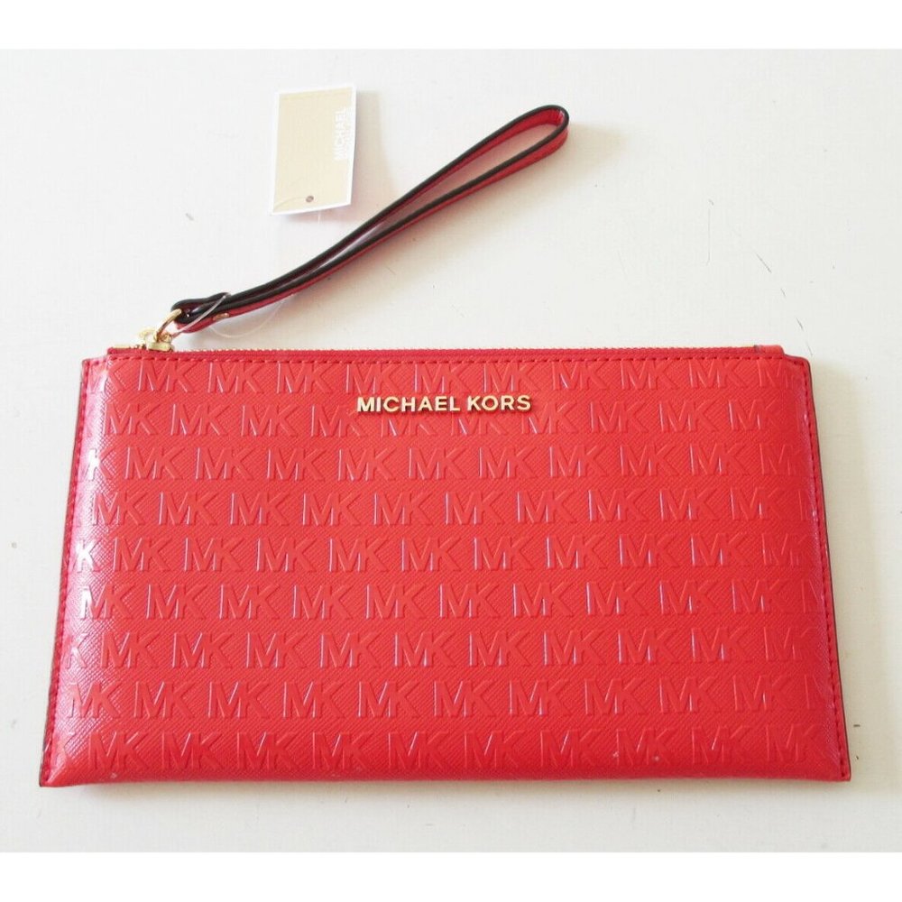 NWT Michael Kors dark sangria leather wristlet